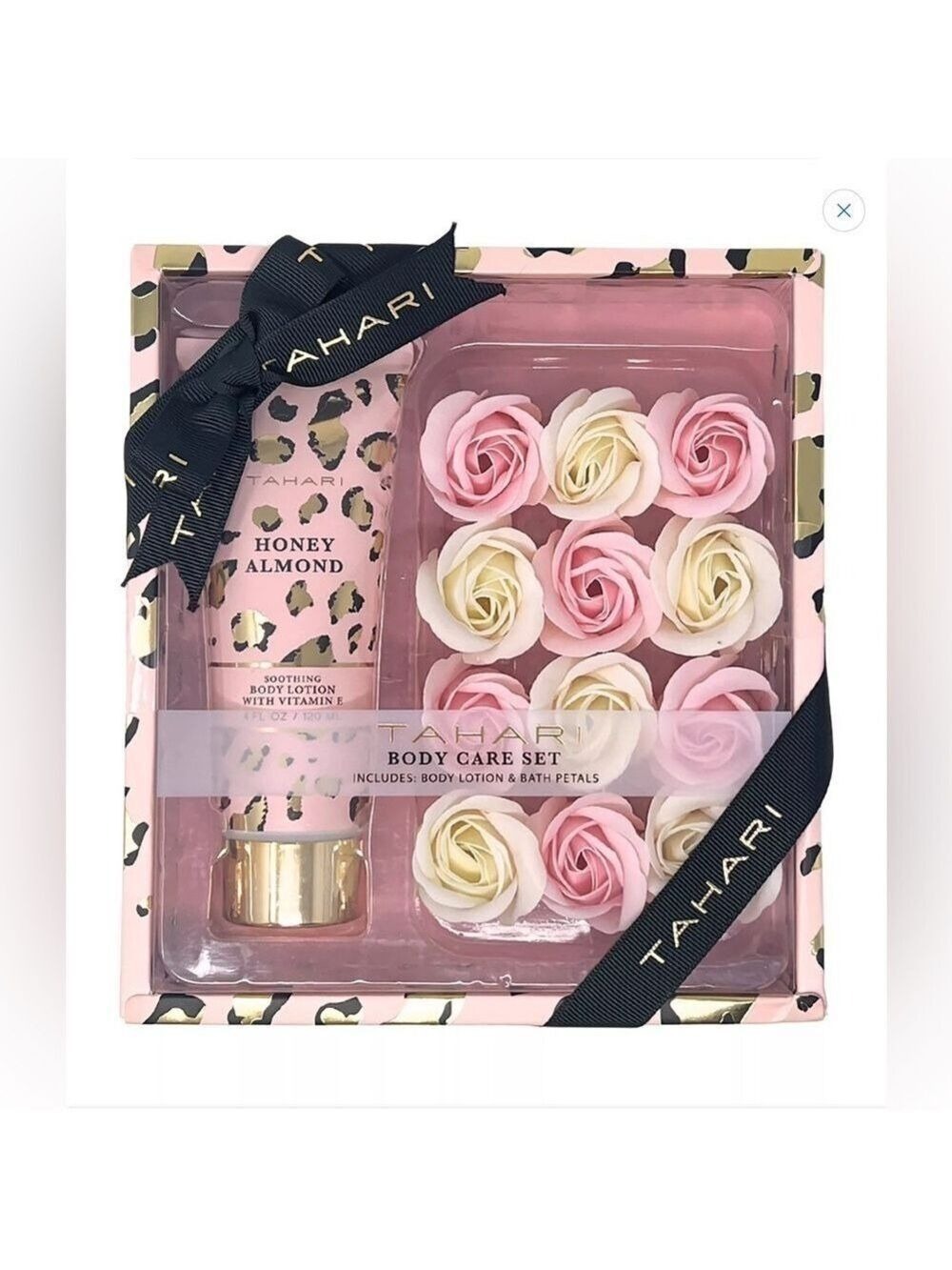 Tahari Body Care Set Body Lotion & soap bath petals Honey Almond
